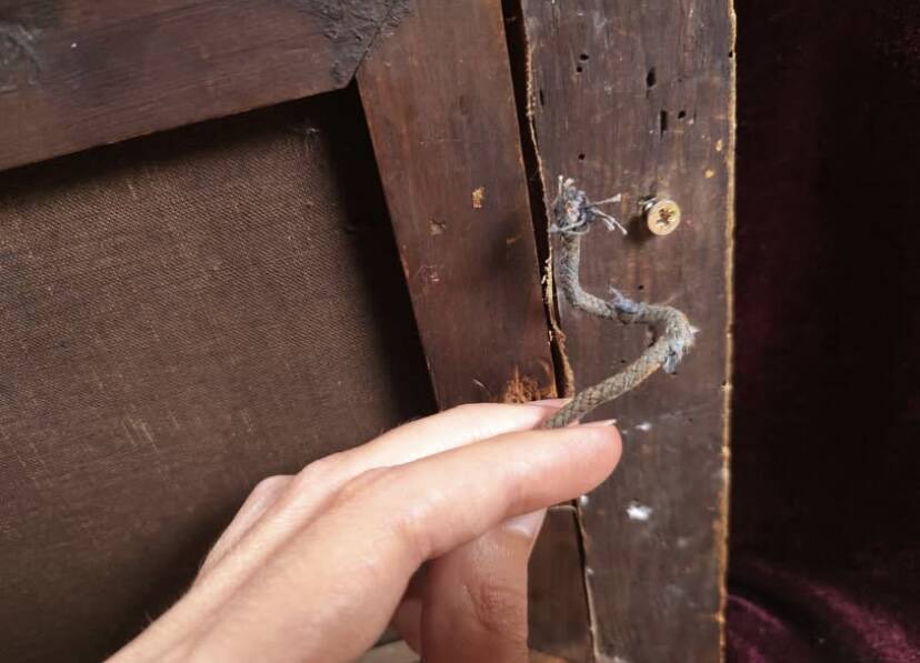 Antique oil painting, french barbizon school, wooden frame