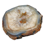 Vintage blue crystal agate slice ashtray 1960s