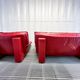 Nicoletti Salotti Italian Designer - Armchair and sofa set 2 places in red leather