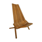 Fauteuil en teck pliant scandinave années 60