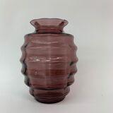 Vase Art déco Doyen en verre violet, années 1930