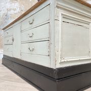 Bank counter furniture in patinated wood, circa 1900