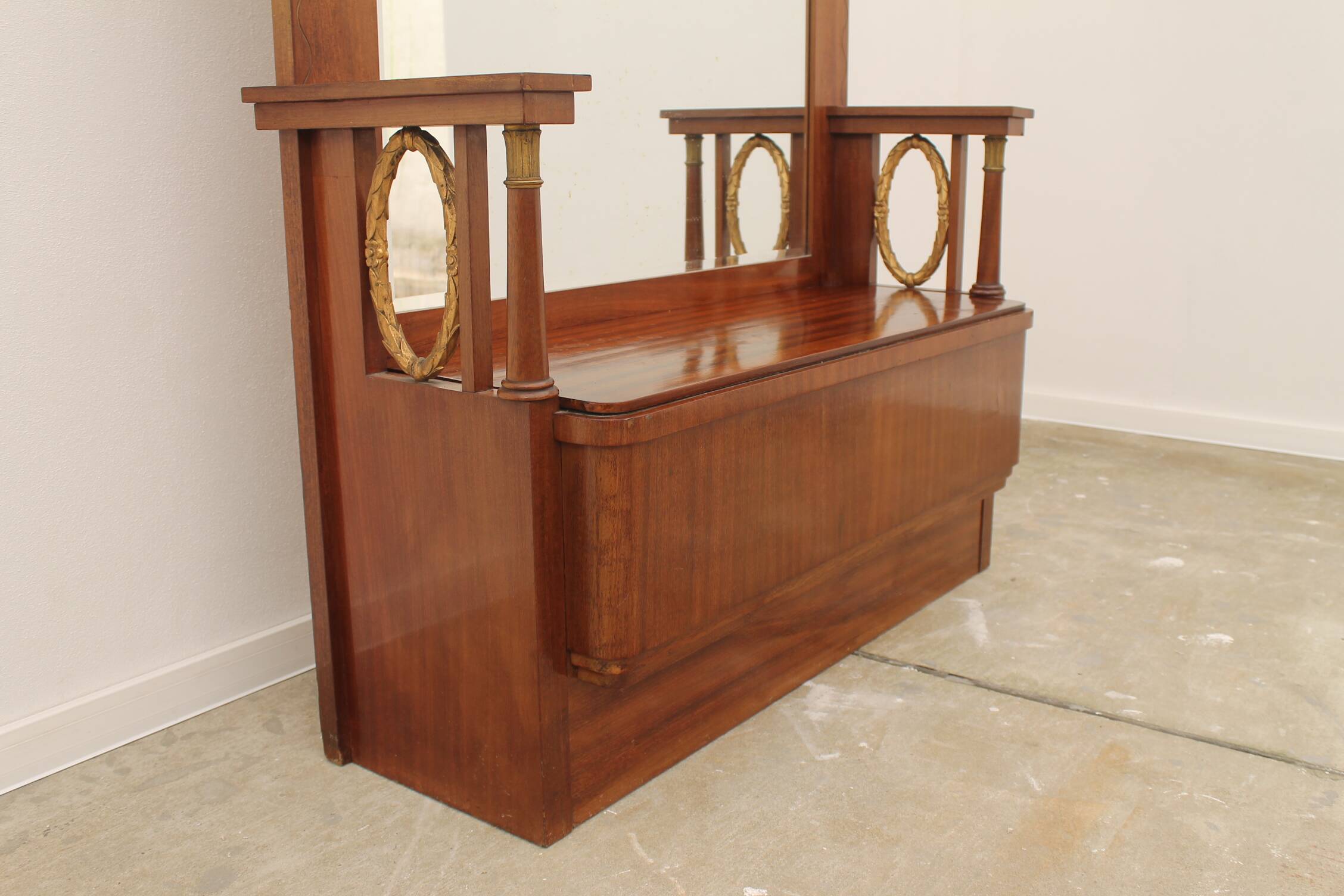 Viennese Secession Huge Mahogany Hall Mirror, 1910