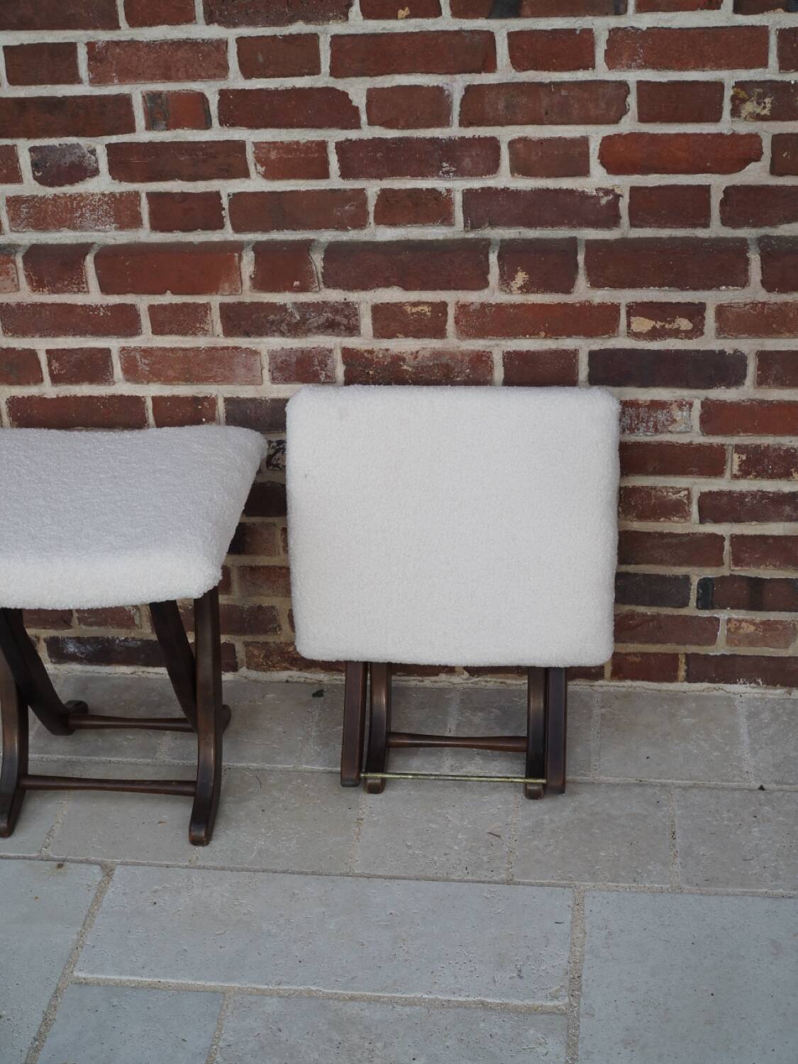 2 vintage folding footrests