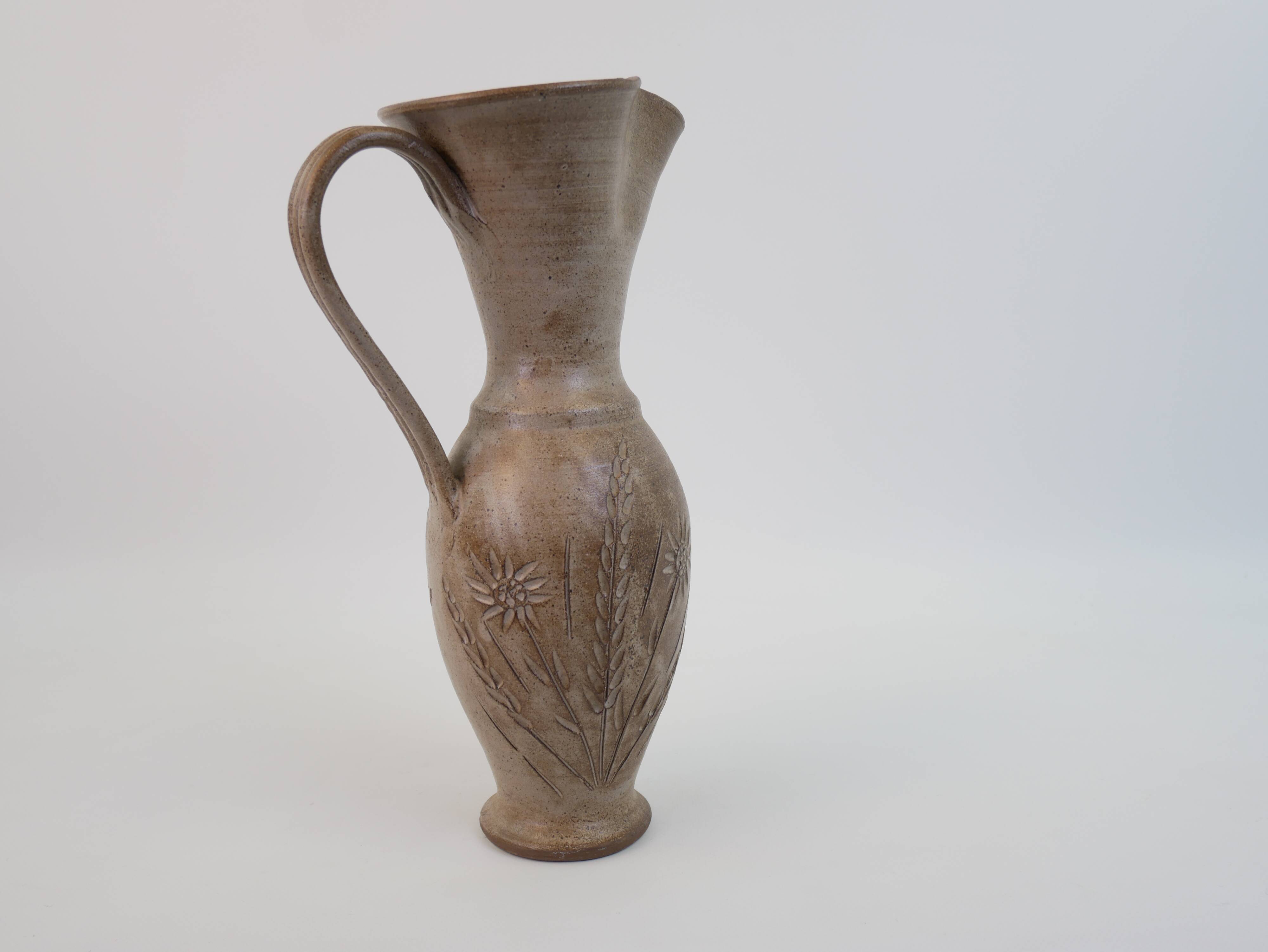 Large chiseled ceramic jug from Vallauris