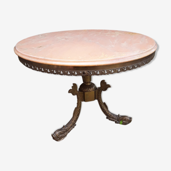 Table basse marbre et bronze style Louis XV
