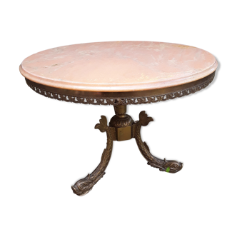 Table basse marbre et bronze style Louis XV