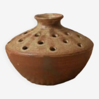 Vintage flower spike vase in stoneware ceramic handmade object handmade pottery Vallauris