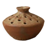 Vintage flower spike vase in stoneware ceramic handmade object handmade pottery Vallauris