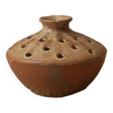 Vintage flower spike vase in stoneware ceramic handmade object handmade pottery Vallauris