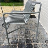 Palisade table and bench – HAY – Large size – Galvanised grey