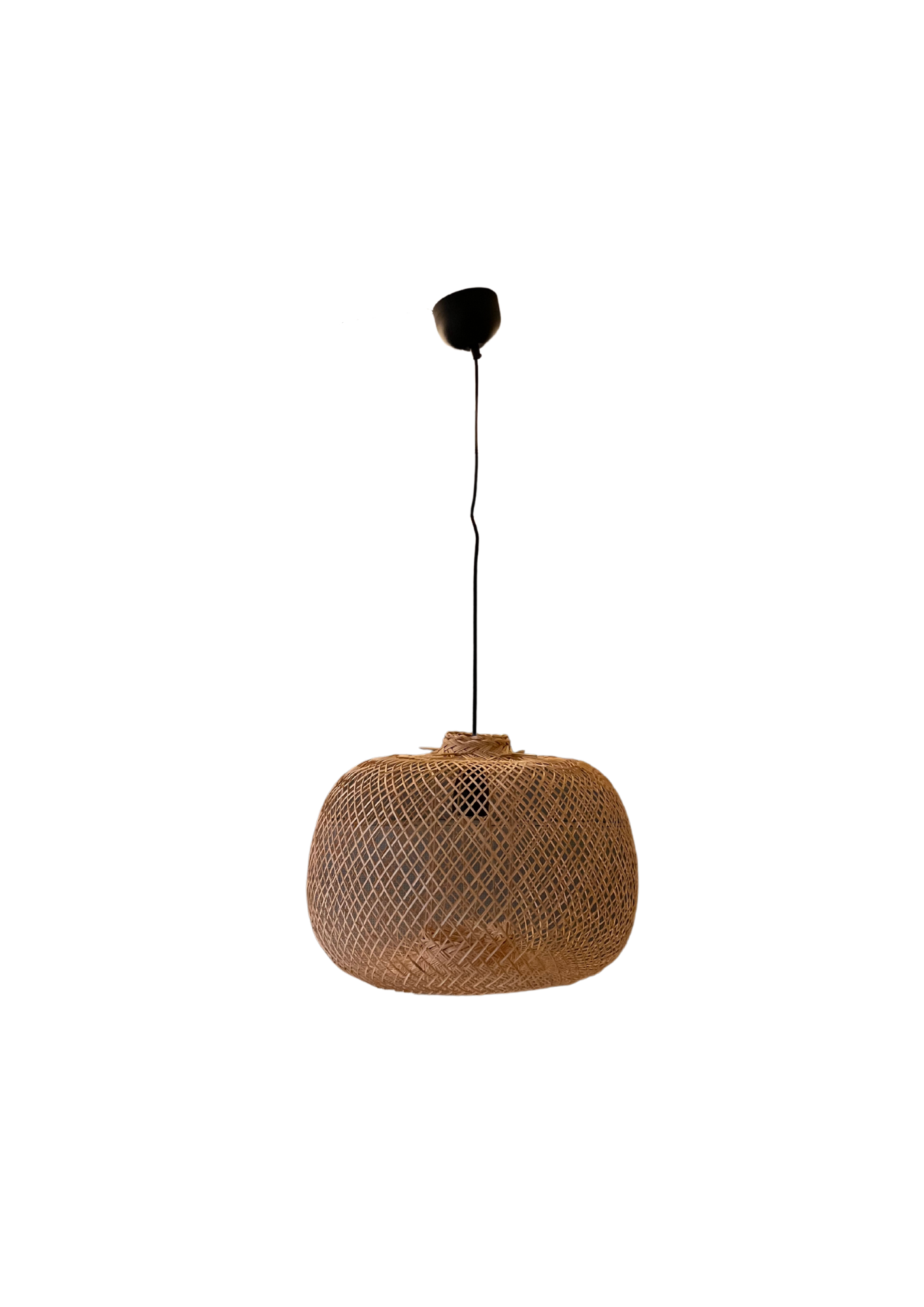 Woven bamboo light fixture
