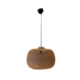 Woven bamboo light fixture