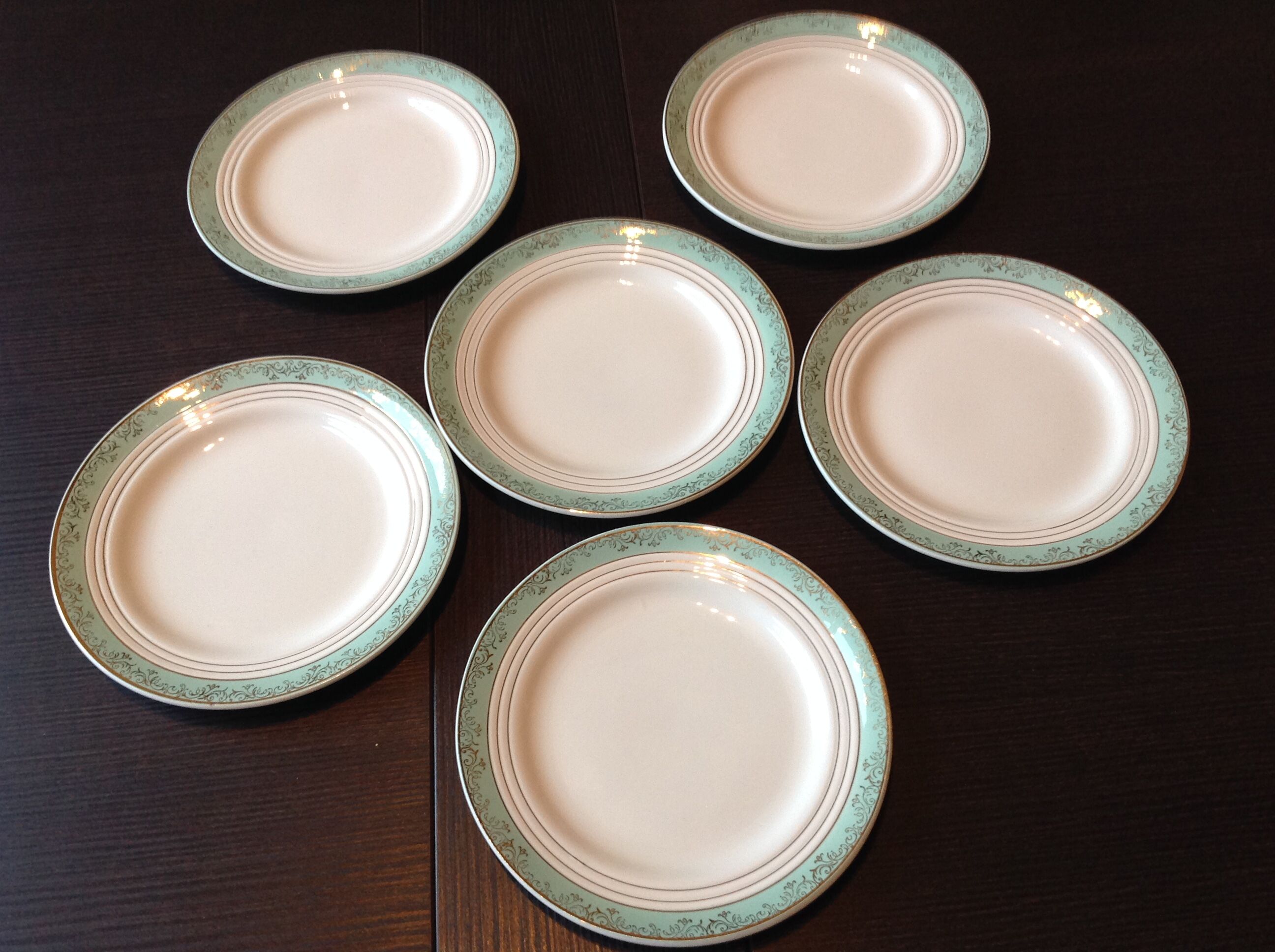 Six flat plates decor Sully by Ceranord/ vintage 50/60s