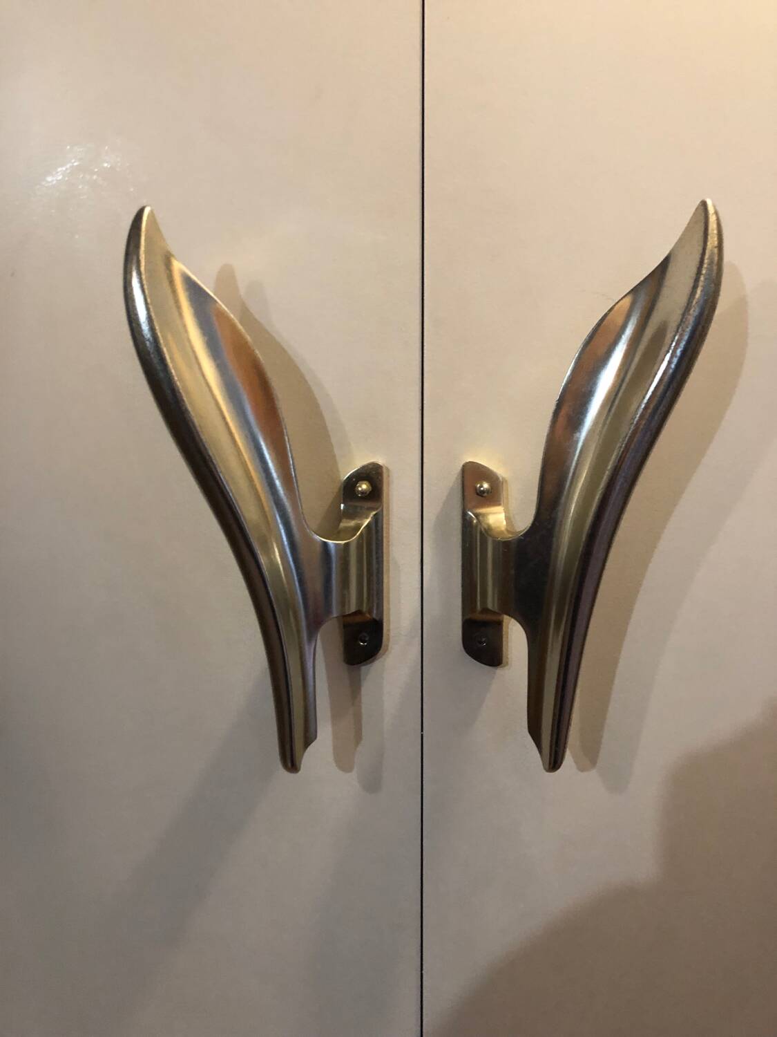 Pair of cast aluminum door handles