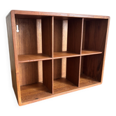 Étagère murale vintage en teck scandinave/danoise – 6 casiers – Années 60