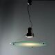 Vintage ceiling light in glass and enamelled metal, design, Italy, 1980s
