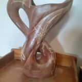 Vallauris Vase Figuring A Watering Can. Handmade.