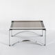Vintage coffee table in chromed metal and glass, France 1970