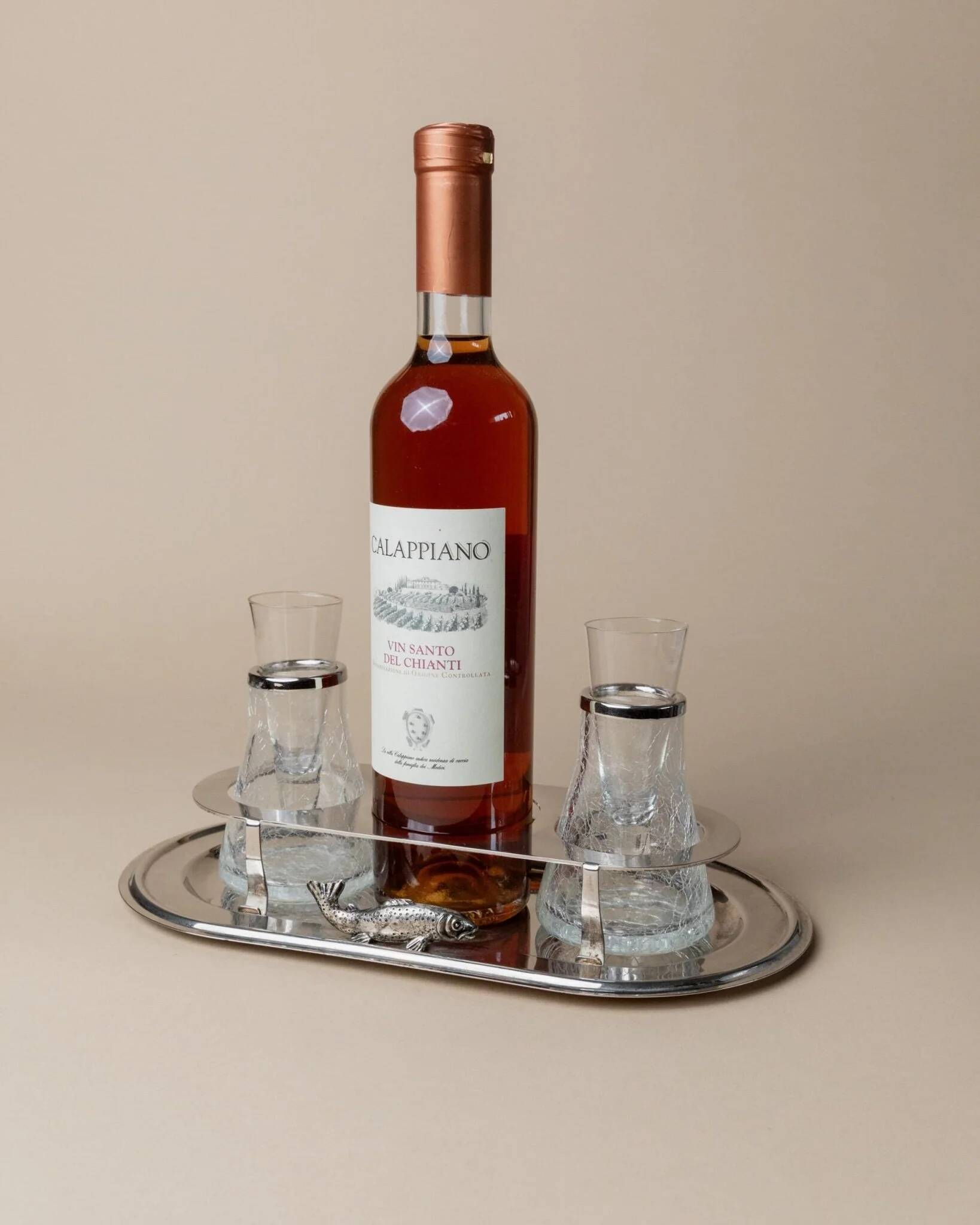 Argent Silverplated Metal Vintage Serving Set for Shots or Caviar-Tray, Ice Holders, Glasses, Italian 1970s Mid-Century Elegant