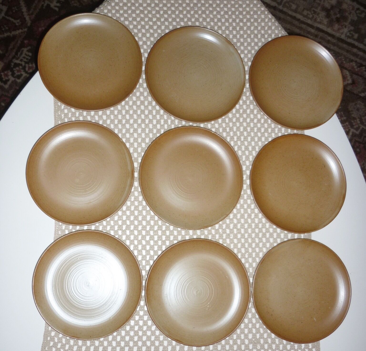 Pair of stoneware dessert plates cnp village france