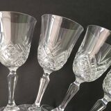 12 large cut crystal wine glasses