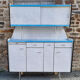 Buffet formica SIF, 3 portes, gris et bleu, vintage, années 50