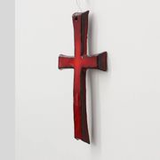 Red glazed ceramic Cross by Vandeweghe for Amphora, Belgium, ca. 1960