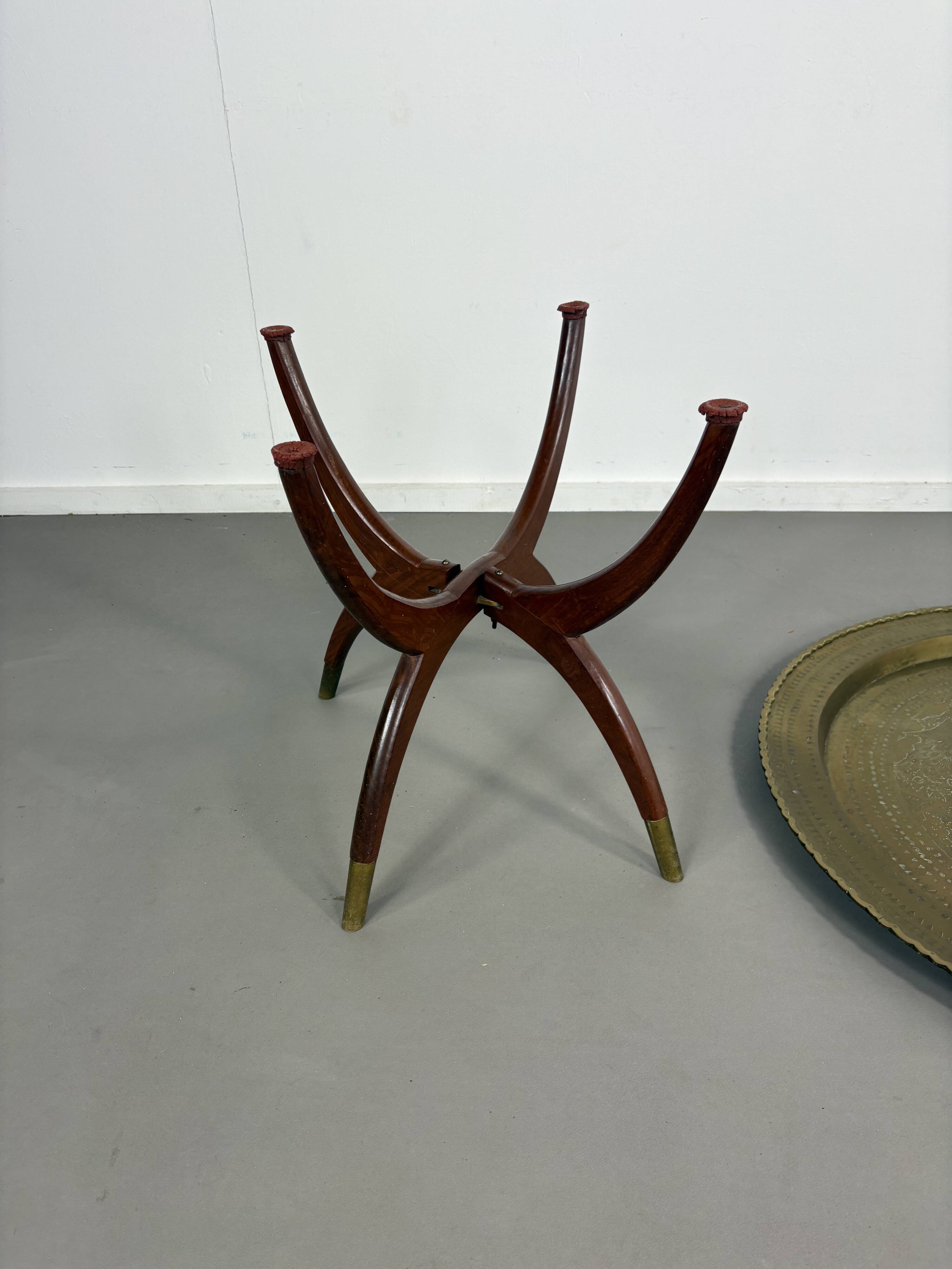 Spider Base Coffee Table with Brass Tray Top