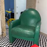 Green club armchair ultra design in contemporary vintage leather
