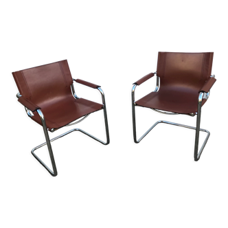Pair of bahaus style armchairs