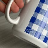 Ceramic mug cup with blue tile patterns