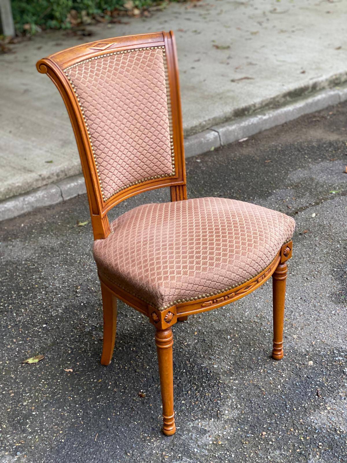Louis XVI solid wood upholstered office chair