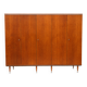 Teak wardrobe with 5 doors, hanging rail and shelves