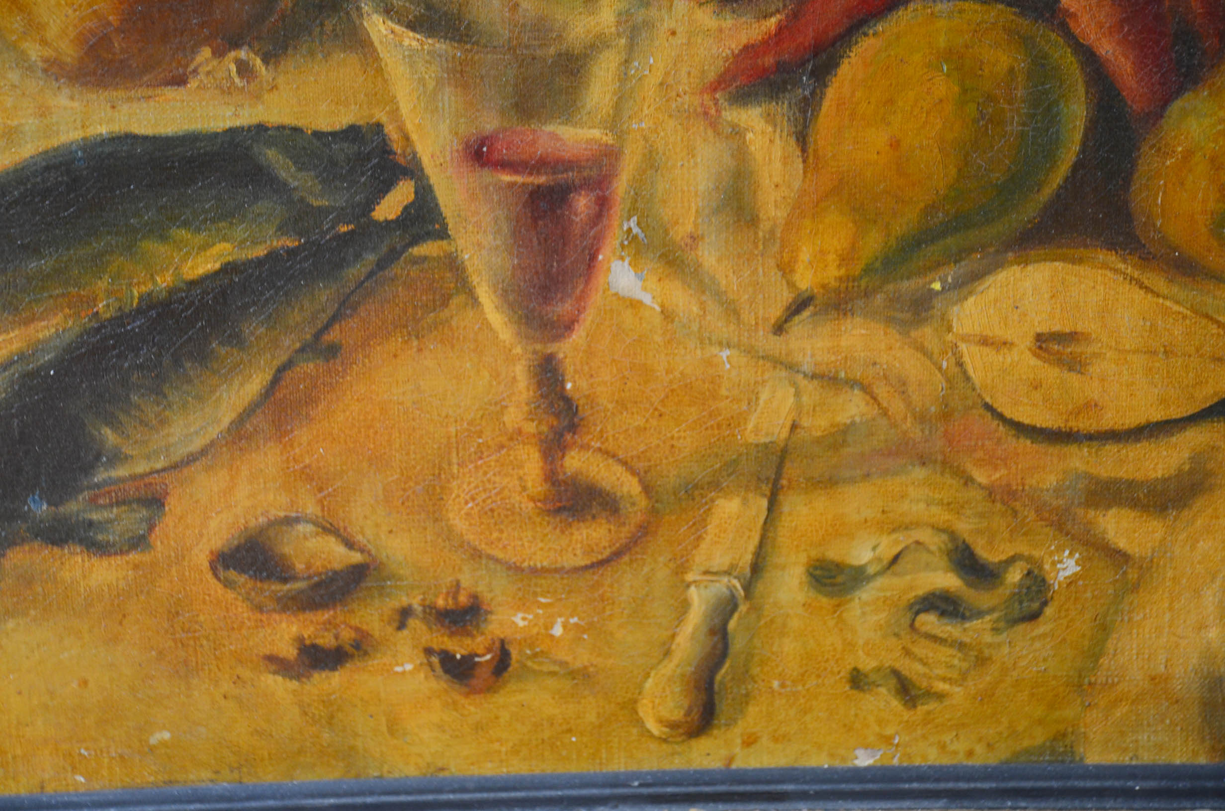Peinture huile sur toile nature morte XXème signée Jean-Louis Mercier 93 X 67