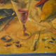 Peinture huile sur toile nature morte XXème signée Jean-Louis Mercier 93 X 67