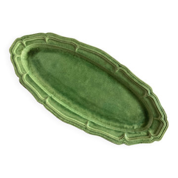 Dieulefit XXXL glazed earthenware dish with fluting 1950