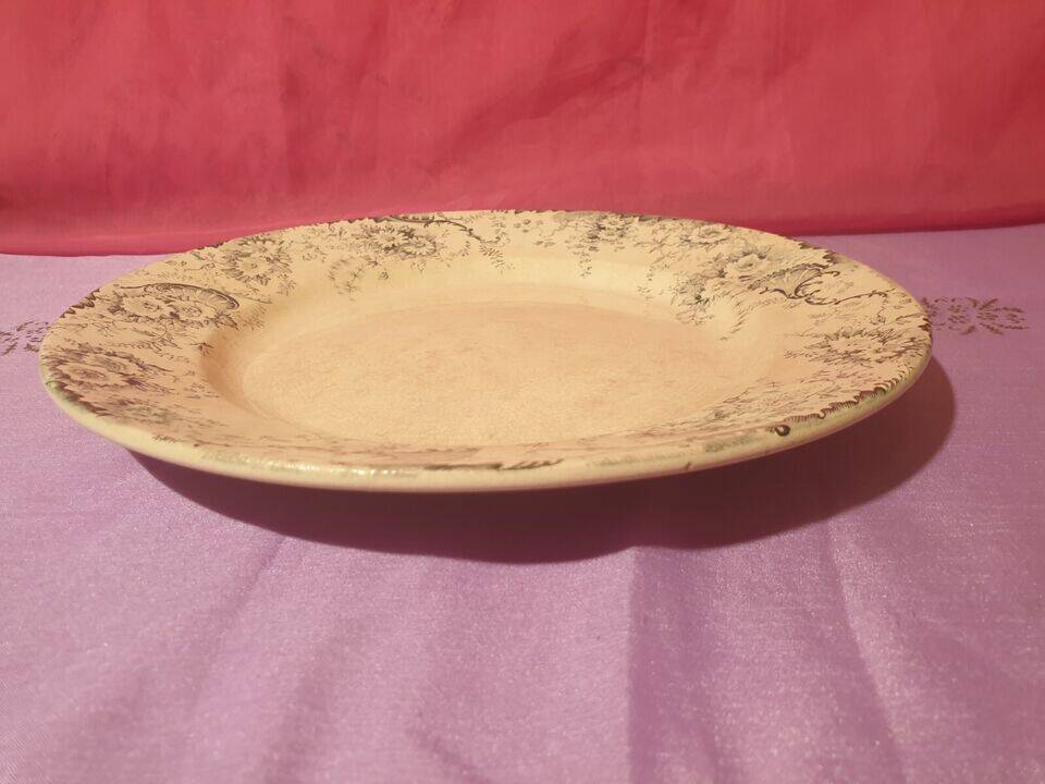 Pair of large round dishes Boulenger Choisy le Roi Derby Terre de fer