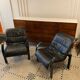Pair of "Polhem" armchairs in leather by Tord Björklund for IKEA 1980.
