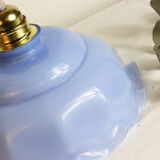 Blue glass pendant lamp, vintage
