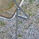 Set of 4 70s design folding chairs in smoked plexiglass and chrome metal
