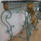 Magnificent Louis XV style iron and marble console
