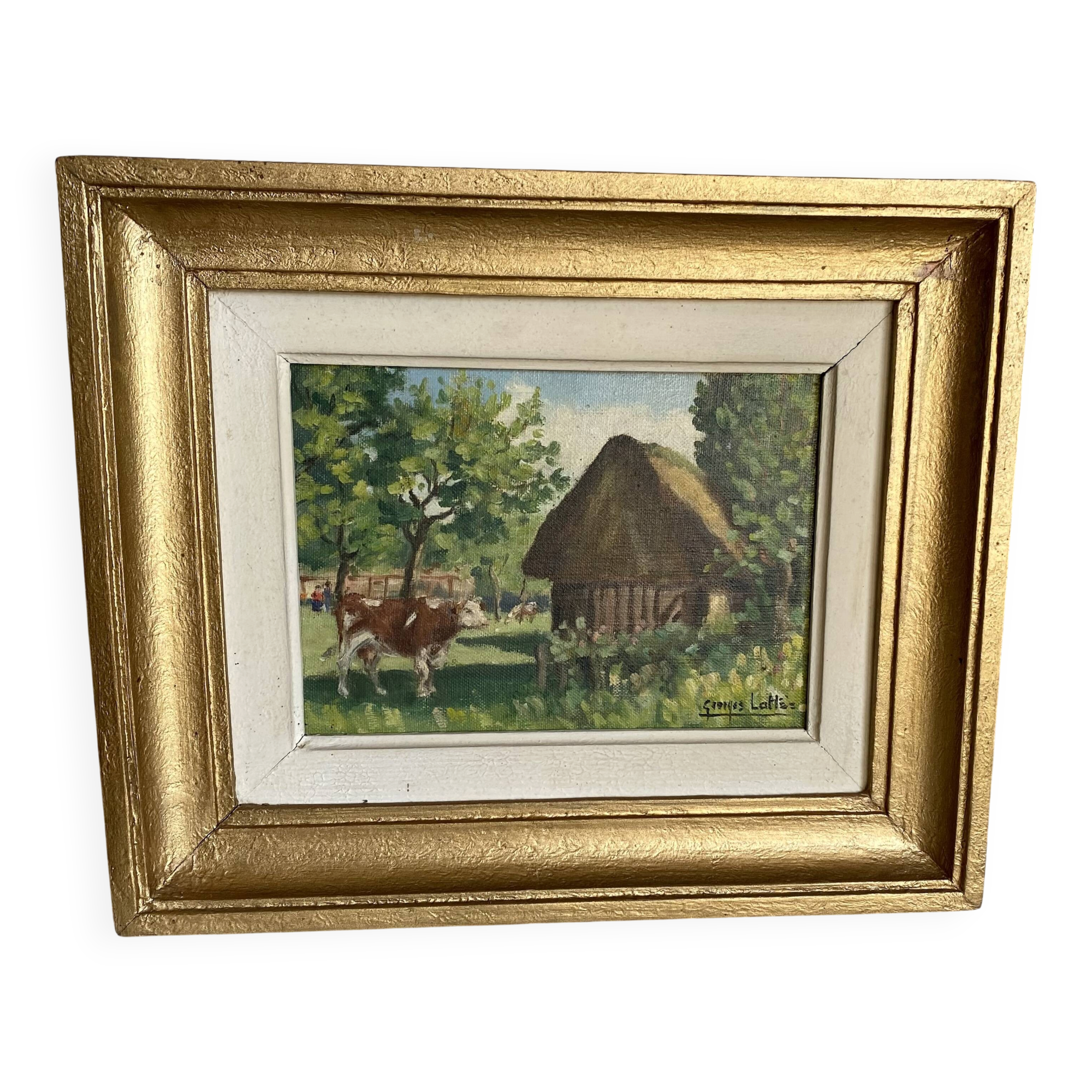 Tableau de gorges lattès vache à la ferme
