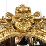 Antique fireplace mirror Napoleon III gilt wood nineteenth 98x146cm