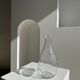 Oval glass vase and tight neck H:23,5cm