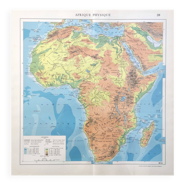 Old map of Africa 43x43cm from 1950
