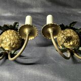 Maison Charles & Fils - Pair of Pineapple wall lights