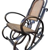 Set of 2 thonet style cane rocking chairs
