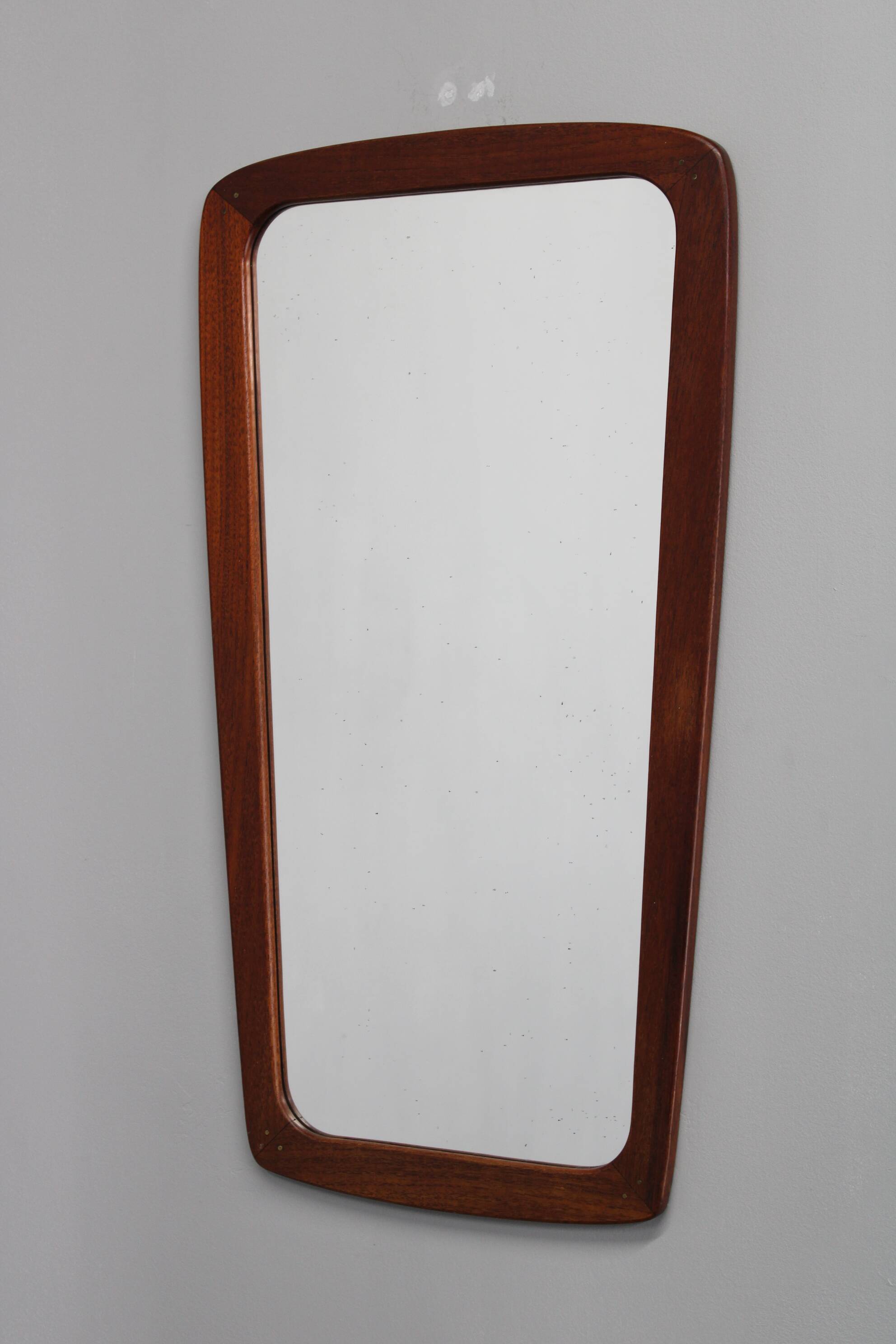 1960s Danish solid teak mirror by Johansens Spejle Kobenhavn