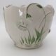 Vintage ceramic cache-pot with floral relief (Barbotine) – Ø 20 cm